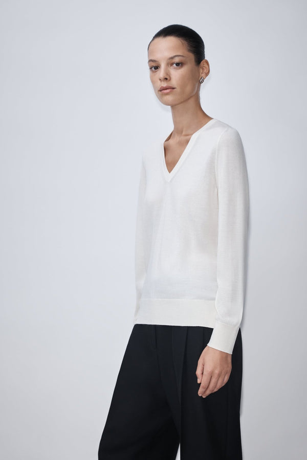 nellie partow Franca Sweater Ivory