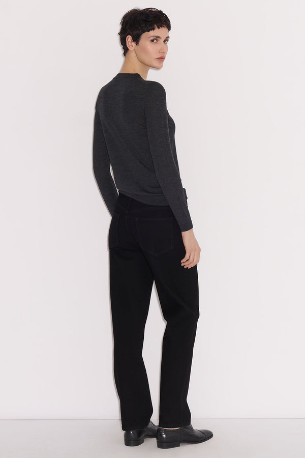 Nellie Partow Greta Sweater Charcoal Grey Melange