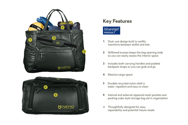 Nemo Equipment Double Haul™ 100L Convertible Duffel & Tote