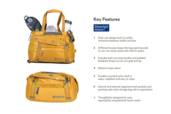 Nemo Equipment Double Haul™ 30L Convertible Duffel & Tote