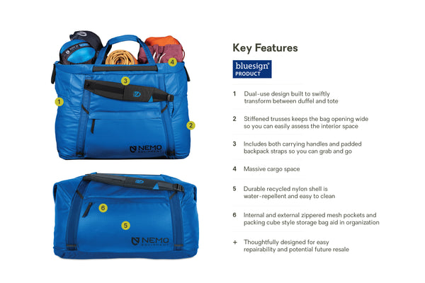 Nemo Equipment Double Haul™  70L Convertible Duffel & Tote