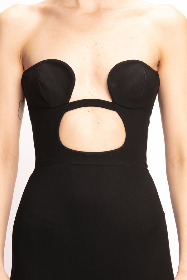Nensi Dojaka LONG FITTED DRESS WITH VOLUTE PADDED BRA