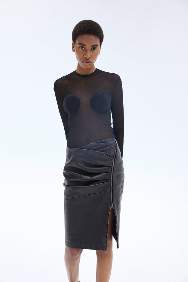 Nensi Dojaka AMELIE NAPPA LEATHER SKIRT