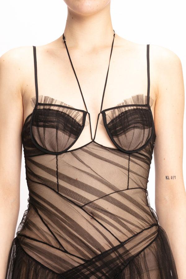 Nensi Dojaka ASYMMETRIC DRAPED BRA DRESS