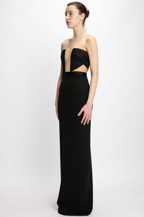 Nensi Dojaka CORSETTED DRAPED MAXI DRESS
