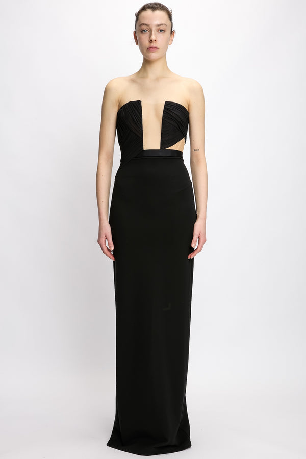 nensi dojaka CORSETTED DRAPED MAXI DRESS