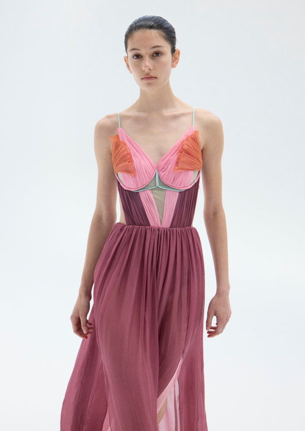 Nensi Dojaka DAHLIA SILK CORSET GOWN