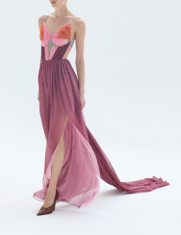 Nensi Dojaka DAHLIA SILK CORSET GOWN