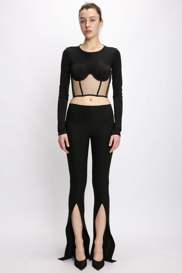 nensi dojaka FITTED TROUSERS WITH FRONT SPLIT