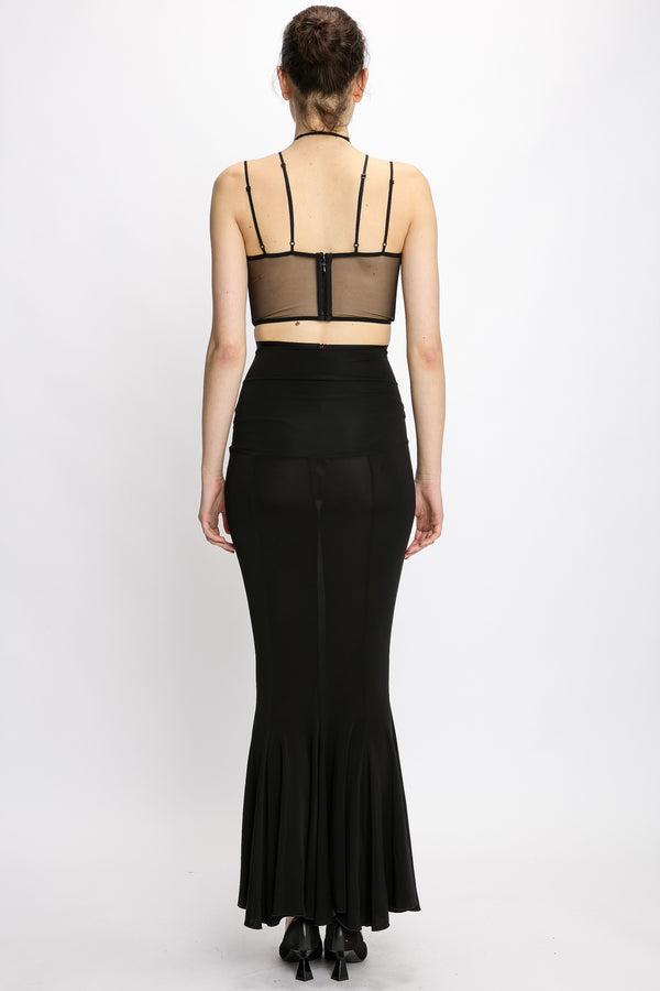 Nensi Dojaka FLARED MIDI SKIRT WITH V WAIST