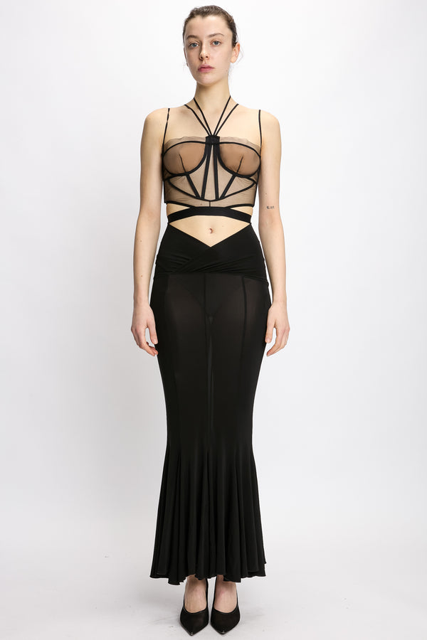 nensi dojaka FLARED MIDI SKIRT WITH V WAIST