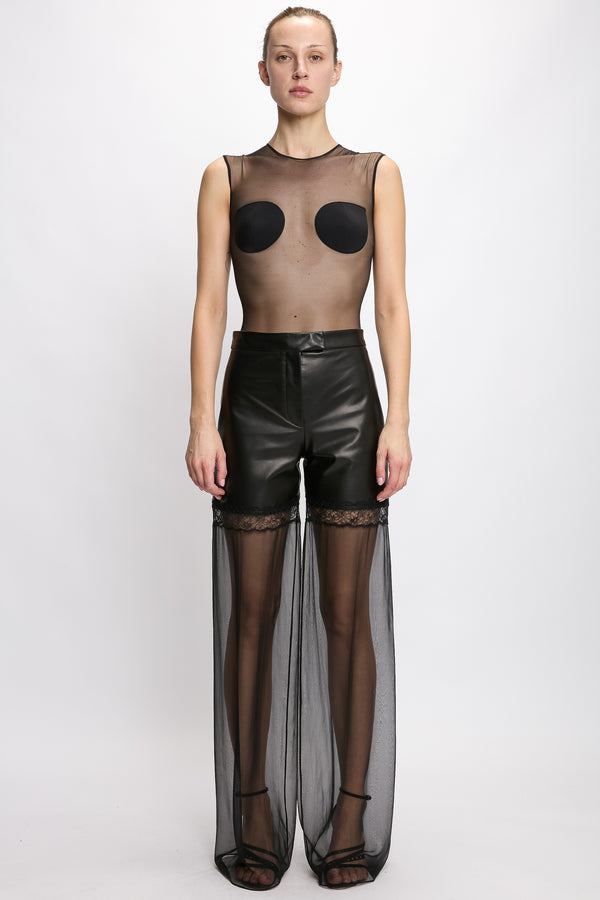 nensi dojaka HYBRID LEATHER TROUSERS