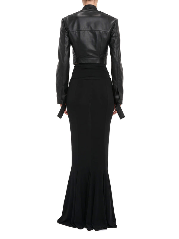 Nensi Dojaka LÉA BUSTIER LEATHER BIKER JACKET