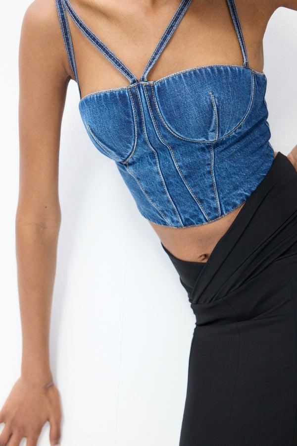 Nensi Dojaka LINA CORSET WITH V-STRAPS