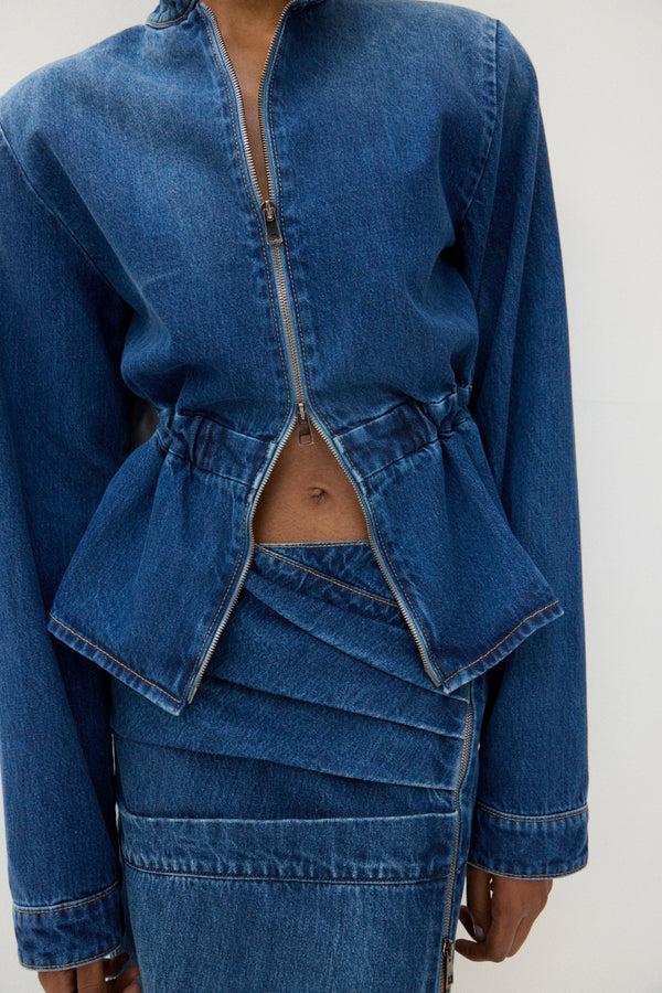 Nensi Dojaka LIVIA ASYMMETRIC ZIP SKIRT