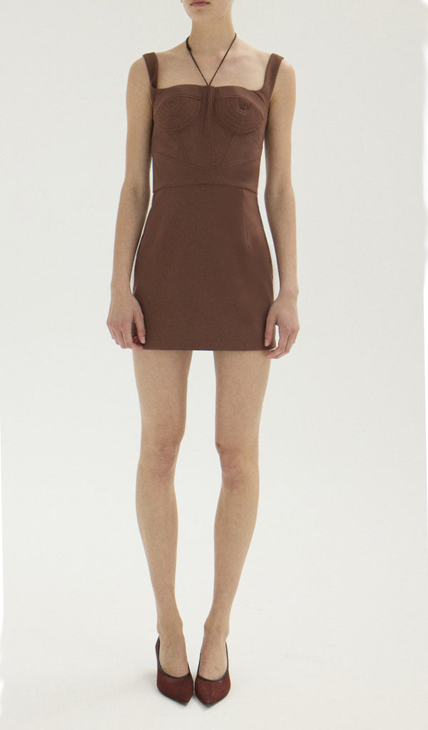 nensi dojaka MADDIE BUSTIER DRESS in MACCHIATO