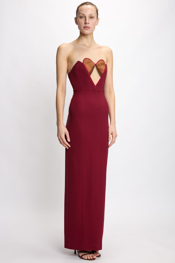 Nensi Dojaka MAXI FITTED DRESS WITH HEART CUPS