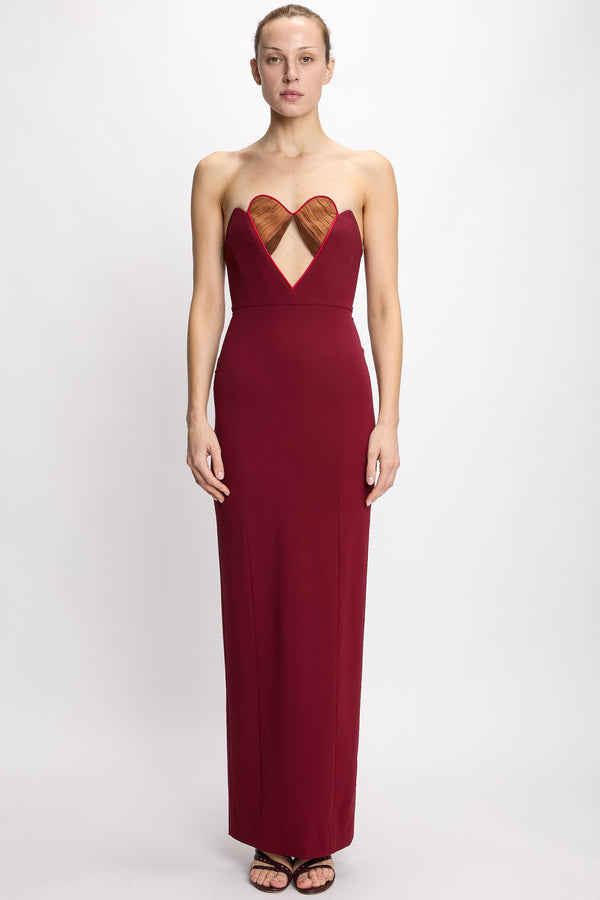 nensi dojaka MAXI FITTED DRESS WITH HEART CUPS