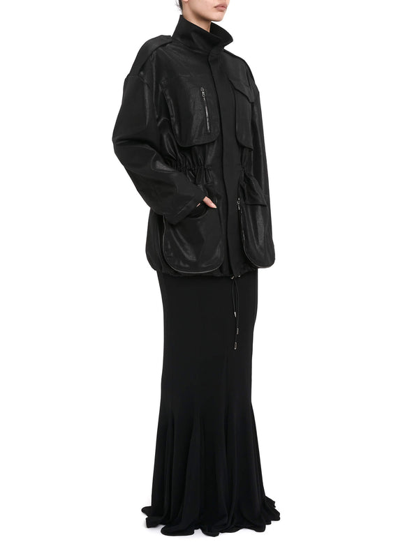 Nensi Dojaka MERYL SHIMMER PARKA WITH ZIPS
