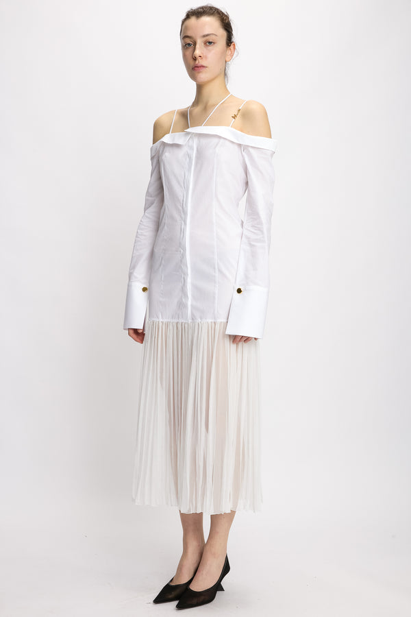 Nensi Dojaka OFF-SHOULDER HYBRID SHIRT DRESS