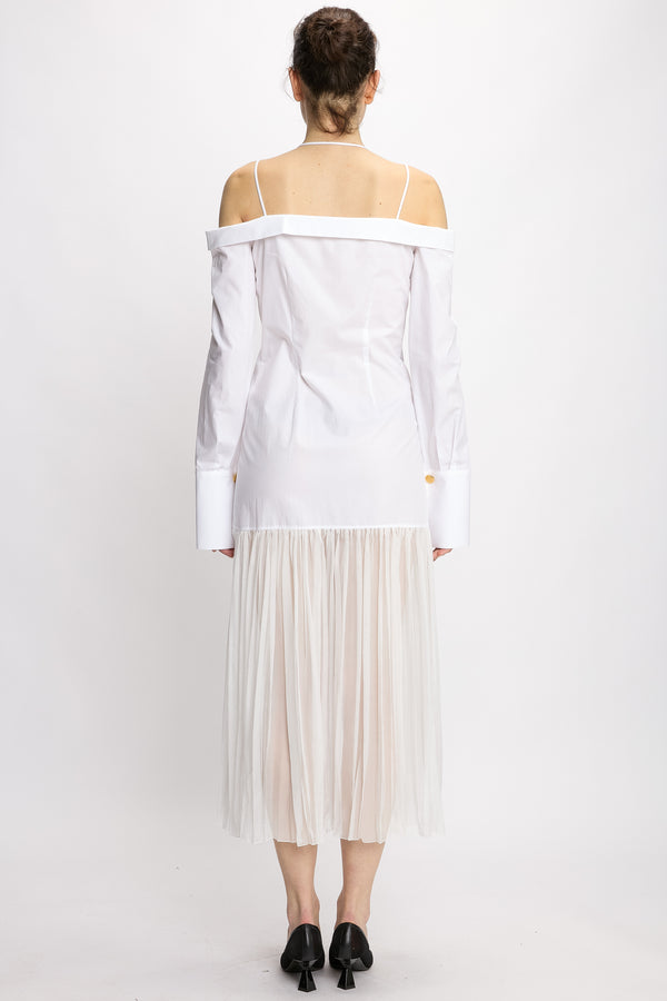 Nensi Dojaka OFF-SHOULDER HYBRID SHIRT DRESS