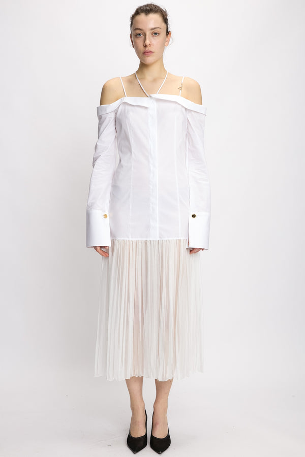 nensi dojaka OFF-SHOULDER HYBRID SHIRT DRESS
