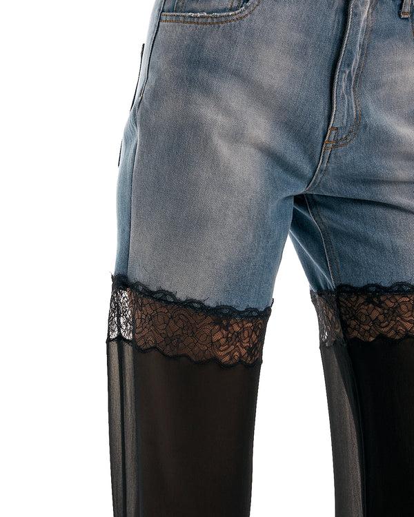 Nensi Dojaka REBECCA HYBRID JEANS WITH CHIFFON