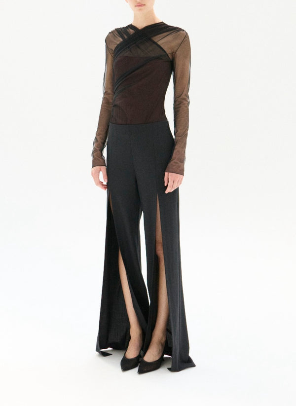 Nensi Dojaka RENEE TULLE GATHERED BODY In BLACK