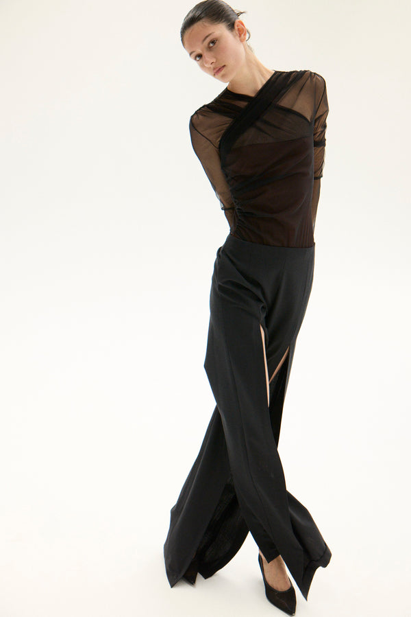 Nensi Dojaka RENEE TULLE GATHERED BODY In BLACK