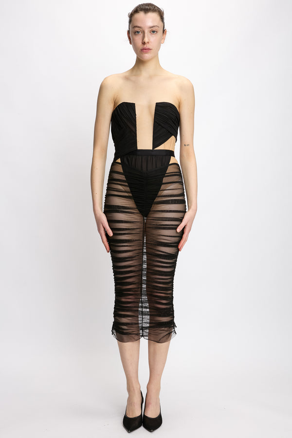 nensi dojaka RUCHED MIDI SKIRT