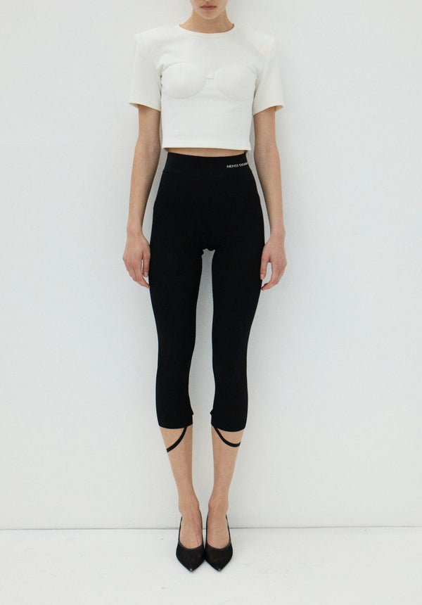 nensi dojaka SADIE KNITTED CROPPED LEGGINGS