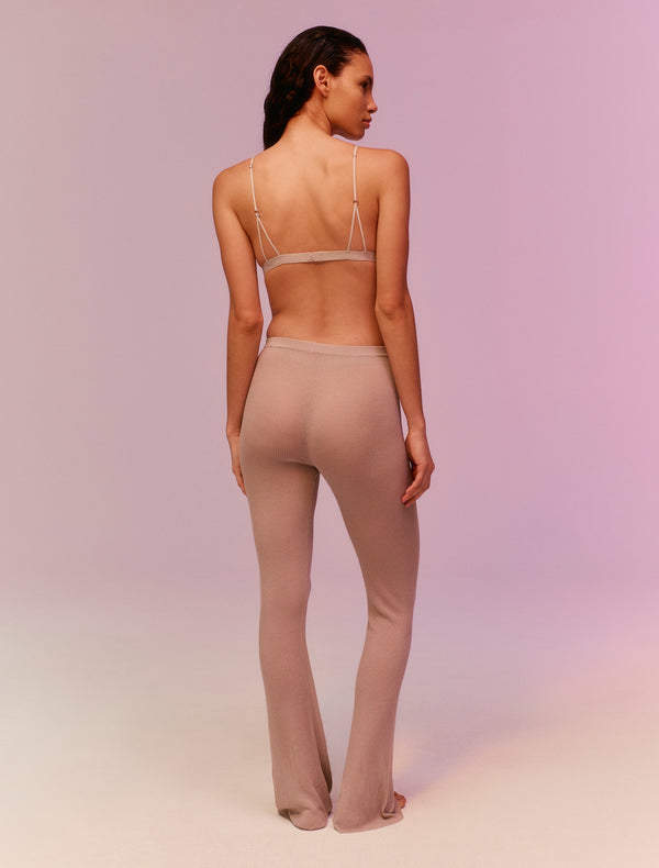 Nensi Dojaka SHEER KNIT PANTS In DOVE