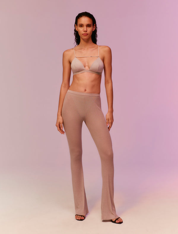 nensi dojaka SHEER KNIT PANTS in DOVE