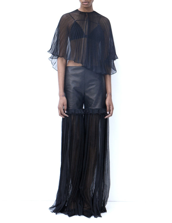 Nensi Dojaka THEO HYBRID LEATHER TROUSERS