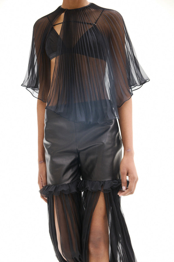 Nensi Dojaka THEO HYBRID LEATHER TROUSERS