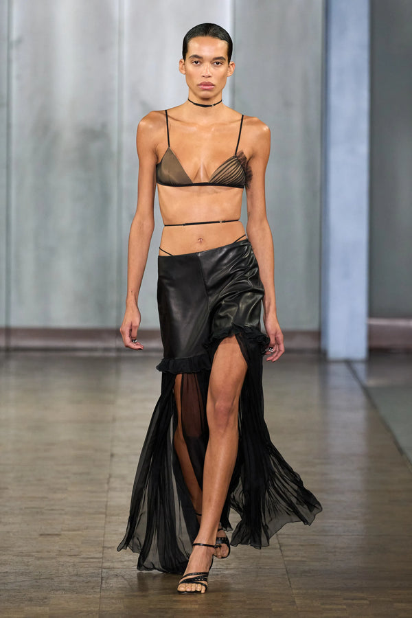 nensi dojaka THEO HYBRID LEATHER TROUSERS