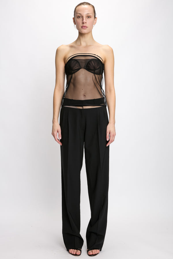 nensi dojaka UPSIDE DOWN PLEATED BRA TOP