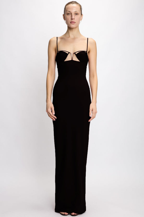 nensi dojaka V-WIRE BRA MAXI DRESS