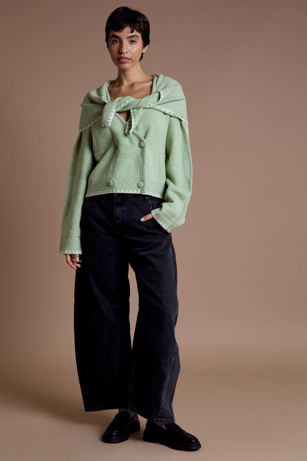 Neon Rose Colette Scarf Detail Cardigan