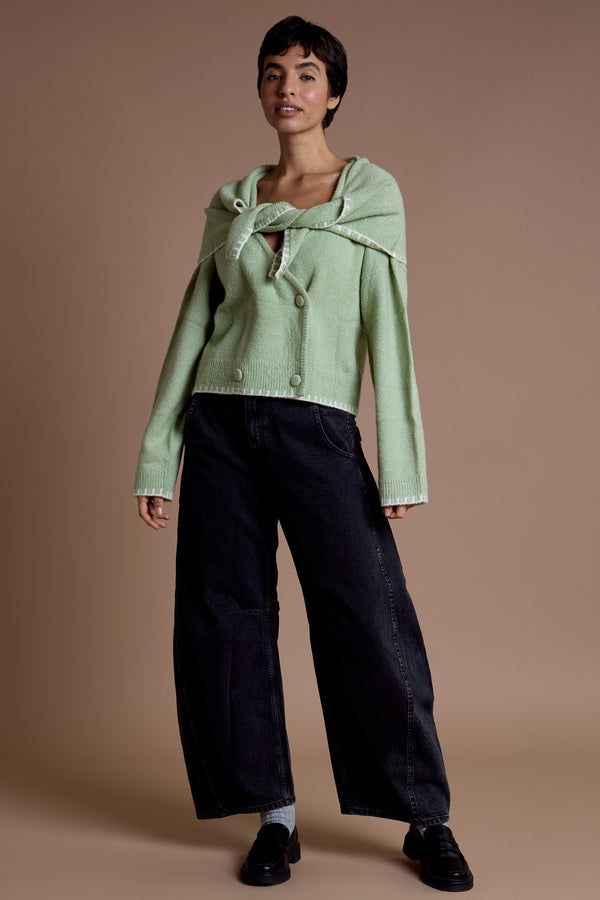 Neon Rose Colette Scarf Detail Cardigan