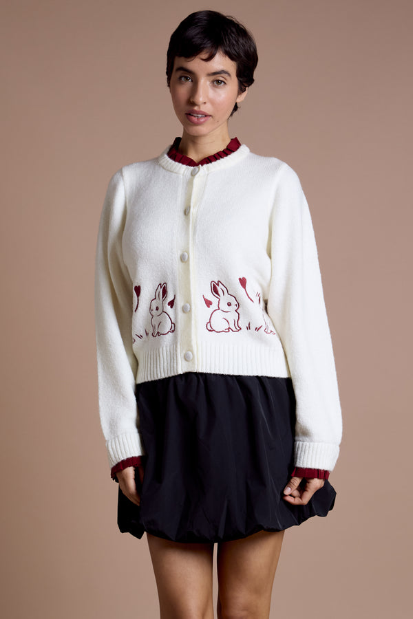 neon rose Dottie Bunny Cardigan