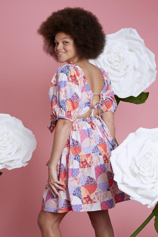 Neon Rose Florence Patchwork Print Dress - Curve