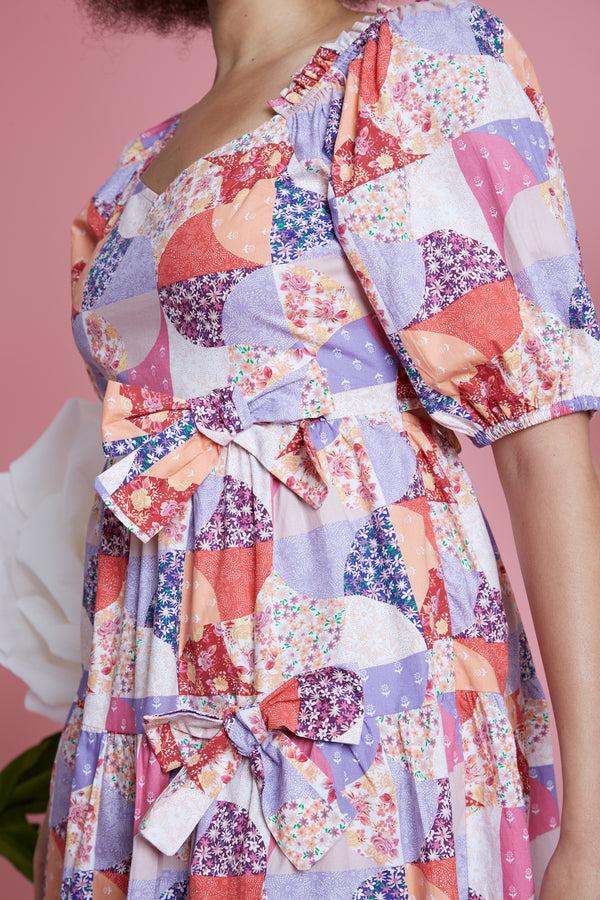 Neon Rose Florence Patchwork Print Dress - Curve