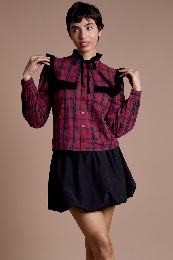 Neon Rose Lottie Check Blouse