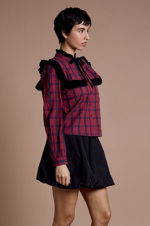 Neon Rose Lottie Check Blouse