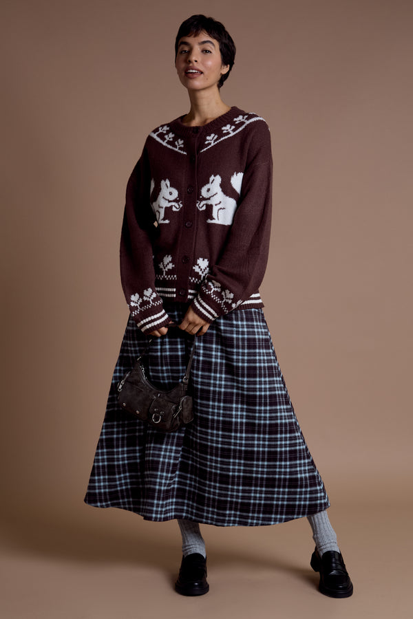 Neon Rose Lula Midaxi Tartan Skirt