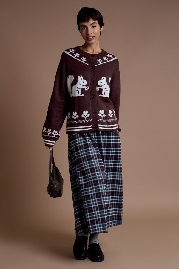 Neon Rose Lula Midaxi Tartan Skirt