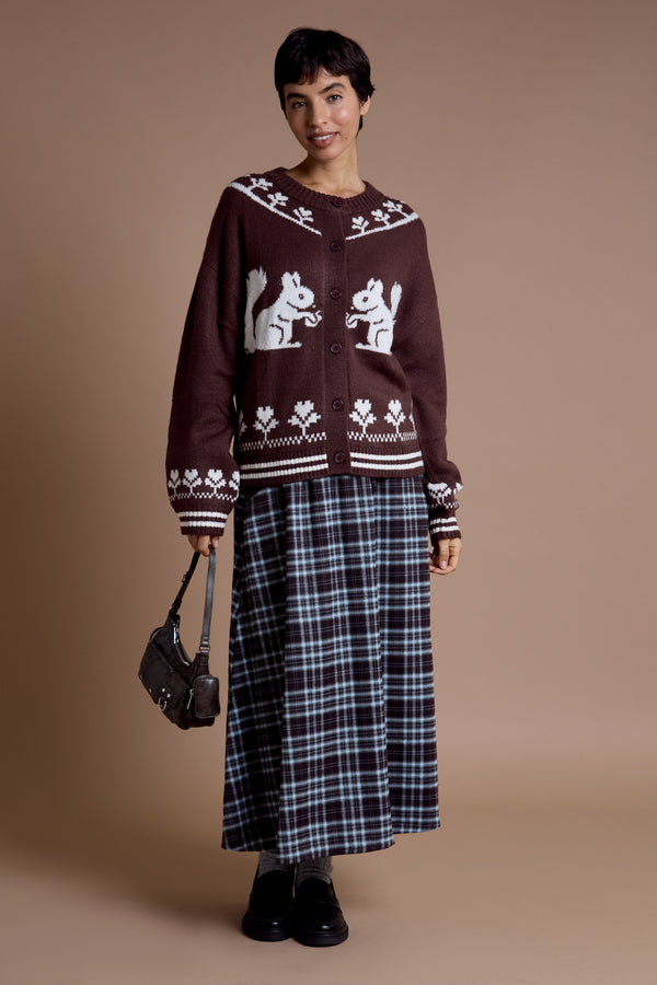 neon rose Lula Midaxi Tartan Skirt