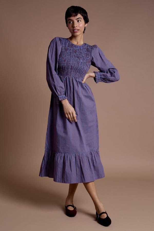 neon rose Maeve shirred Midaxi Dress