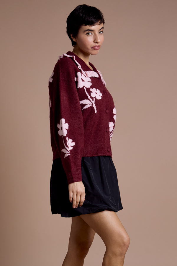 Neon Rose Nancy Scallop Collar Cardigan